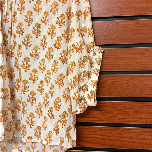 Emerson Fry India Collection Cream and Orange Blouse - Picture 3 of 9